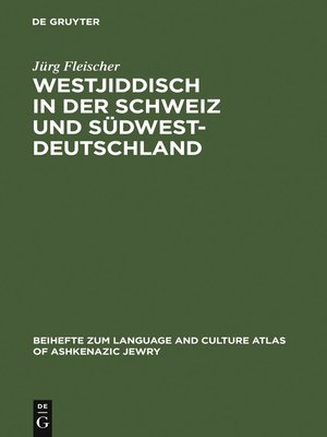 cover image of Westjiddisch in der Schweiz und Südwestdeutschland